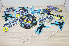 Battle Royal Cutouts Photo Props Amscan Gamer Birthday Party Decorations 12 pcs