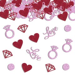 200 PCS Valentines Day Confetti Love Heart Glitter Red Pink Party Decor