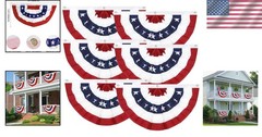 Vibrant 1.5×3 Ft Patriotic Bunting for 4th of July Memorial Veterans Day Events