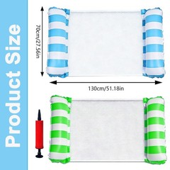 2 Pack Inflatable Pool Hammock Floats with Air Pump, Thick Water Pool Floats …