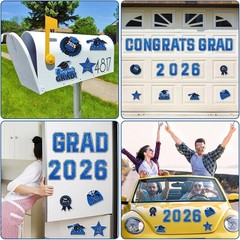 Durable Graduation Car Decorations – 22 Magnets for Class of 2026 Celebrations