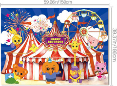 Circus Theme Birthday Party Decorations, Cartoon Carnival Animal Party Supplies