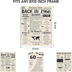 Memorable 1966 Birthday Decoration Set – 3 Vintage Posters for 60th Anniversary