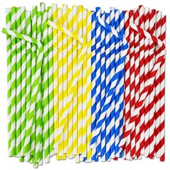 Flexible Paper Drinking Straws, 250 Count, 7.75″ Long, 0.24″ diameter – 100% …