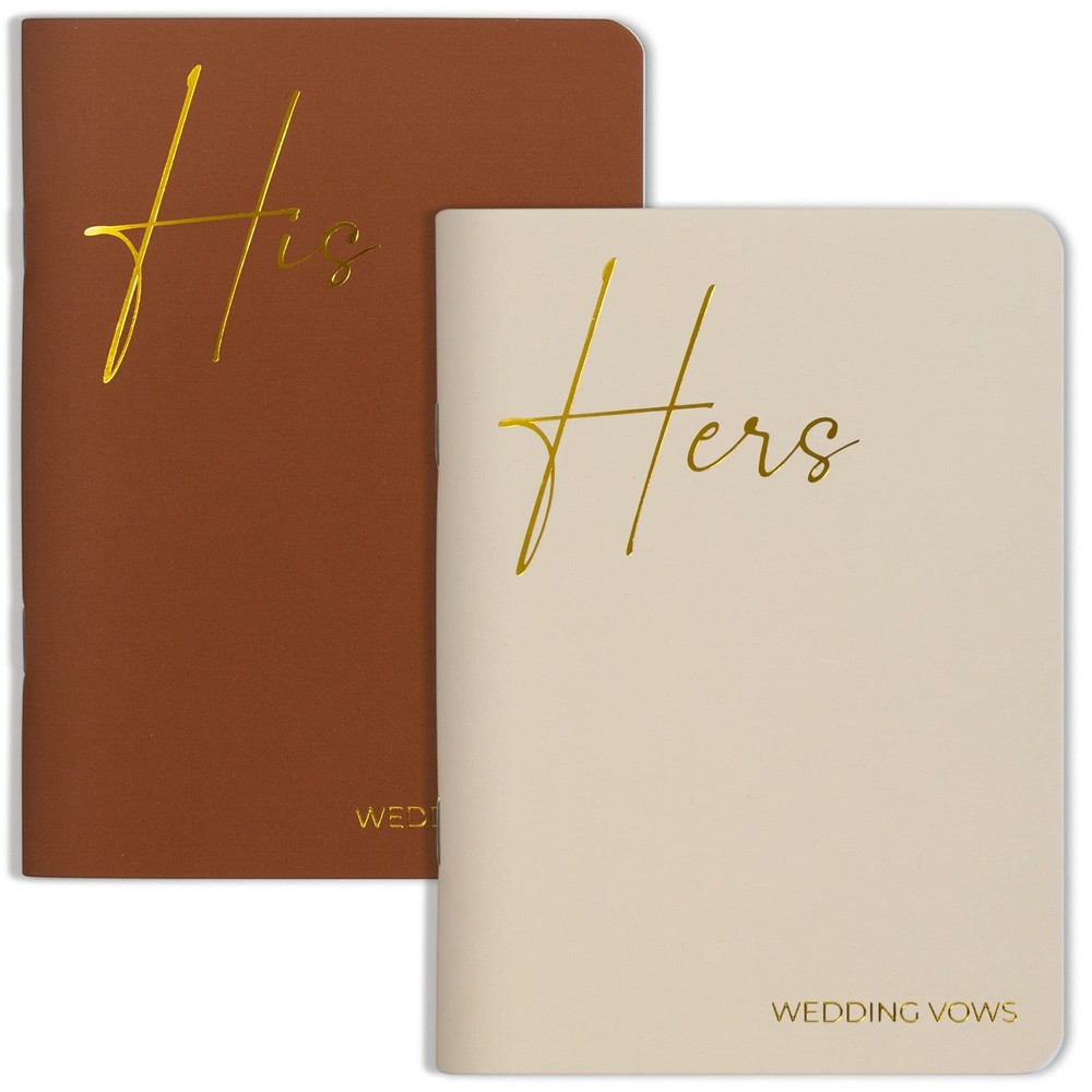 Elegant Vow Books With Gold Foil Lettering For Your Wedding – Perfectly Sized…