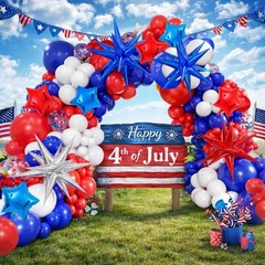 162PCS Red White and Blue Balloon Arch Kit, 4th of July Balloon Garland with …