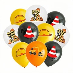 Yellow Black White Construction Themerd Birthday Party Decorations – 3 Orange