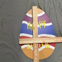 Happy Easter Hanging Egg Sign Fiber Board Display Craft