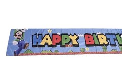 Super Mario & Luigi HAPPY BIRTHDAY Wall Banner Tapestry Sign 9’ 9” X 20”