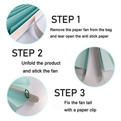 30 PCS Light Blue 8 Inch Hanging Paper Fans DIY Set Party Decorations