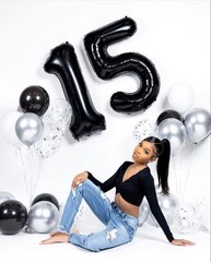 Balloon Numbers 40 Inch 5 Ballon for 5th Decorations, 15 25 35 50 Big Black N…