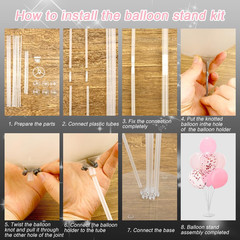 4 Sets Balloon Stand Kit Balloon Sticks with Base for Table, Balloon Stands for