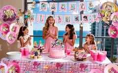 Barbie Princess Party Decoration Princess Birthday Supplies Balloons Cake Topper