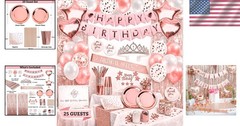 Versatile Rose Gold Theme Party Decorations for Girls, Teens