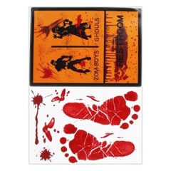 Horror Bloodstain Wall Sticker Handprint Footprint Blood Skull Window Sticker