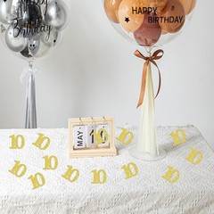 Double Side Gold Glitter Paper Number 10 Confetti 100pcs 10th Anniversary
