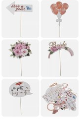 23PCS Photo Booth Props Wedding Pink Team Bride To Be Hen Party Birthday BiG Pak
