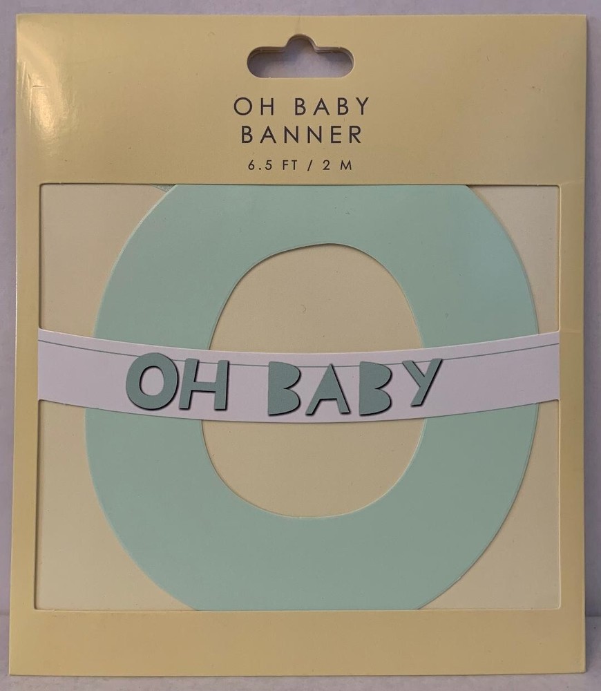 Baby Shower Banner By Table Fun Oh Baby 6.5 FT Banner Pastel Green Brand New