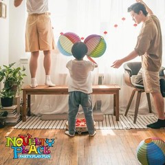 10 Pack Rainbow Color Hanging Paper Lanterns – 8″ Beach Ball Style Decorations