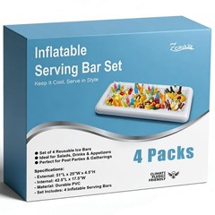 Zcaukya 4 Packs Inflatable Serving Bar, Ice Serving Buffet Salad Cooler, Sala…