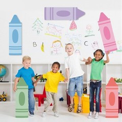 Decorative Back to School Crayon Signs 31.5 Inch, Classroom or Yard, Multi-Co…