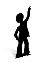 Male Disco Dancer Silhouette Cardboard Cutout / Standup / Standee – Party Prop