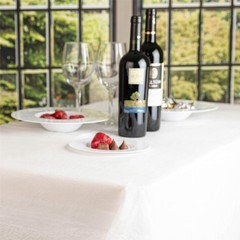Plasticpro Disposable 3 Ply Tablecloth Absorbent Waterproof White Table Cover