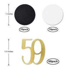 200 PCS Gold Glitter 59 Confetti 59th Birthday Number Anniversary Table Decor