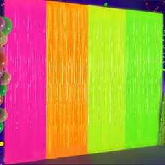 4 Pack Glow in The Dark Tinsel Curtains, Neon Party Decorations 3.3 x 6.6 Ft …