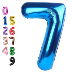 7 Numbers Balloon, 40 Inch 7 Balloons for Birthday Party, Dark Blue Number Ba…