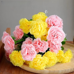 Artificial Carnation Bouquet 10 Heads Silk Floral Arrangement For Home Decor