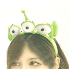 CHAOYUN 1PCS Green Toy Story Alien Headband Stretchy Plushy Three-eyed Headba…