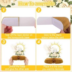 12 PCS First Communion Decoration Baptism Party Honeycomb Cross Centerpieces
