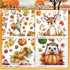 Fall Window Clings, 9 Sheets 99 Pcs Autumn Scarecrow Woodland