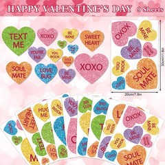 JarThenaAMCS Valentine’s Day Window Clings – 7.8 x 11.8 inch, Colorful