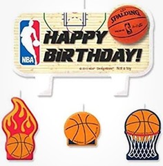 NBA SLAM DUNK PARTY ~ Confetti, 20 Party Bags, Garland, Candles, Swirl Decor NEW