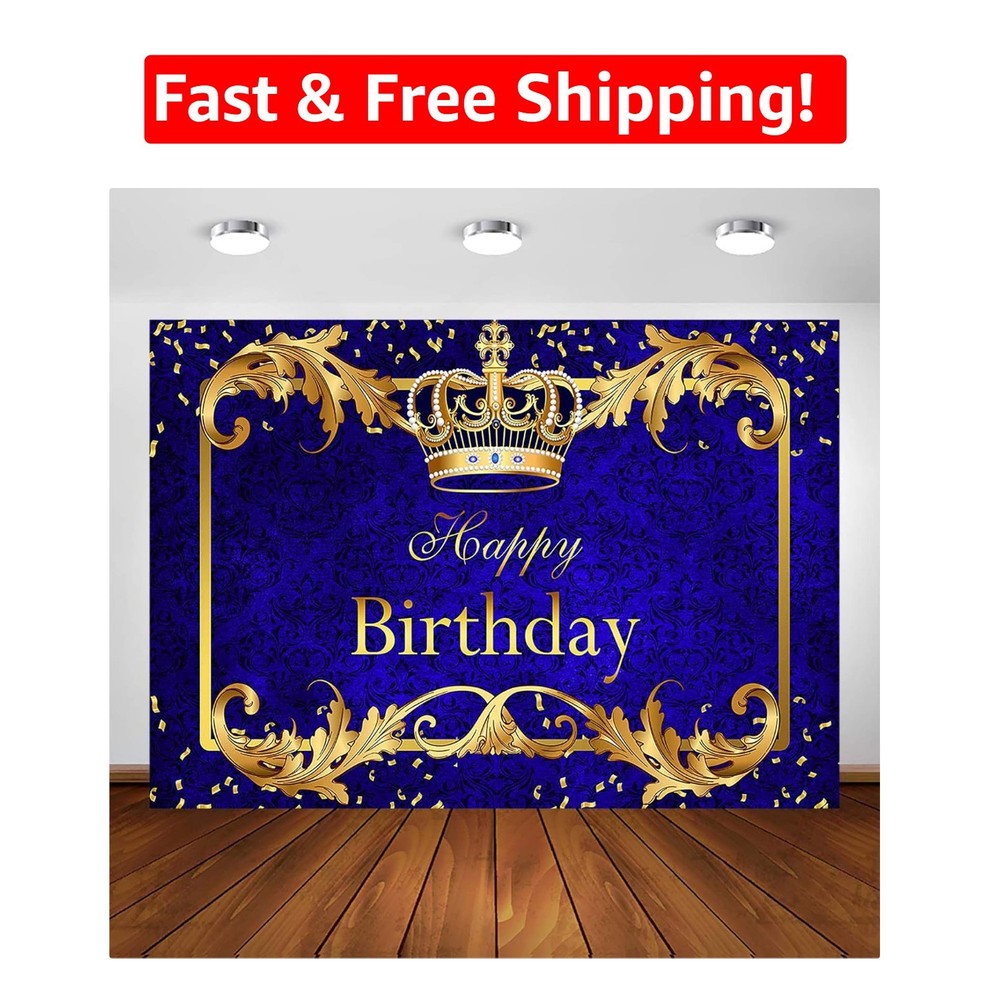 7x5ft Prince Birthday Banner – Elegant Decoration for Joyful Celebrations