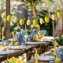 Felt 3D Lemon Garland Wool Felt Lemon Ball Banner Lemonade Birthday Party Dec…