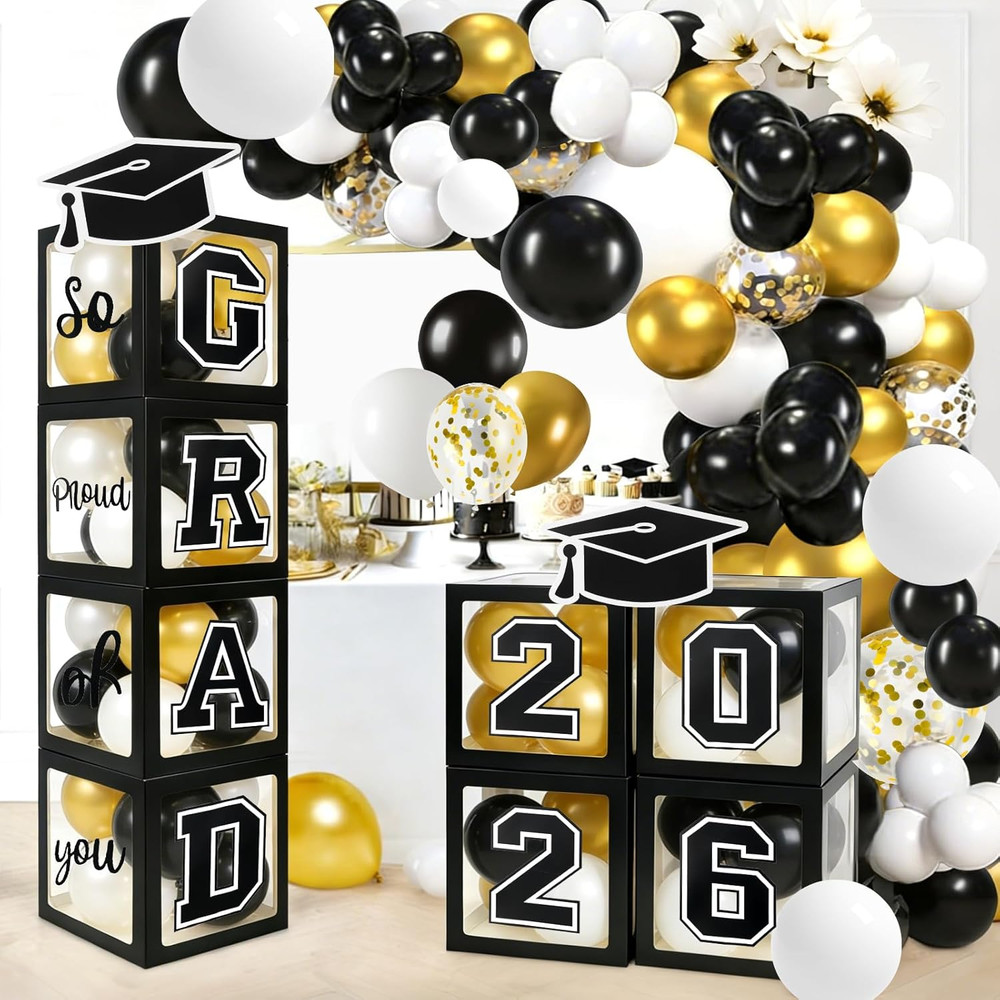 2026 Graduation Balloon Arch Kit 129PCS Party Decorations Garland Set 4 Boxes