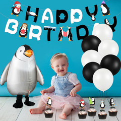 48 Piece Penguin Party Decorations – Happy Birthday Banner, Walking Penguin Ball