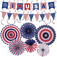 UOUYOO Patriotic decorations Party Fourth of July decor red white blue decoratio