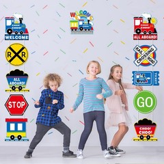 Gersoniel 11 Pcs Train Birthday Hanging 36 inches x 36 inches, Multicolor