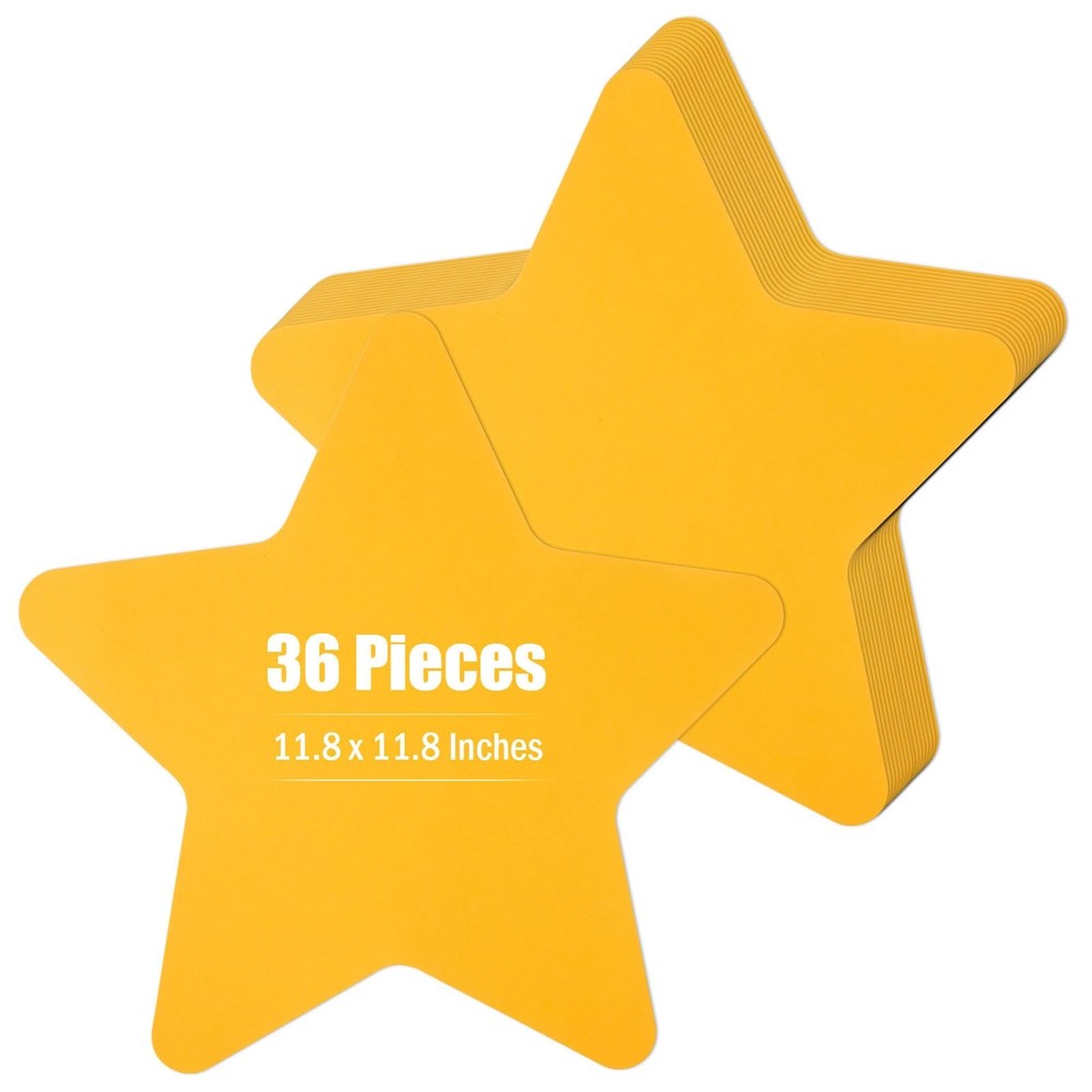 Large Gold Star Paper Cutouts 12 Inch Cardstock Bulletin Board Decor 36 PCS