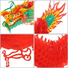 4.92 Feet 3D Chinese New Year Dragon Decorations Hanging Paper Dragons Garland L