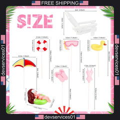 Set of 8 Hawaiian Beach Cake Decorations for Parties