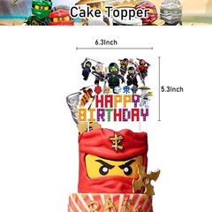 Anime Cartoon Ninja Theme Birthday Party Supplies Set Banner Balloon Cake Topper