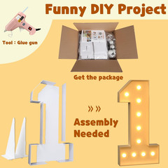 4FT Marquee Numbers, Light up Numbers 2 for 21St Birthday Decorations, Marquee L