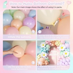 Ptgoluo 453Pcs Pastel Balloon Arch Kit 7 Macaron Assorted Colors Balloon