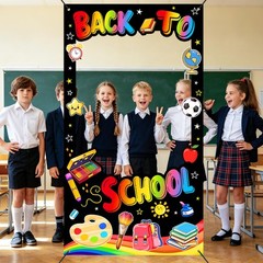 Back to School Photo Booth Props Frame Decorations Colorful