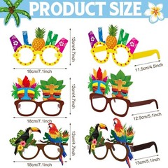 32-Pack Luau Paper Glasses – Tropical Pool Party and Beach Photo Booth Props